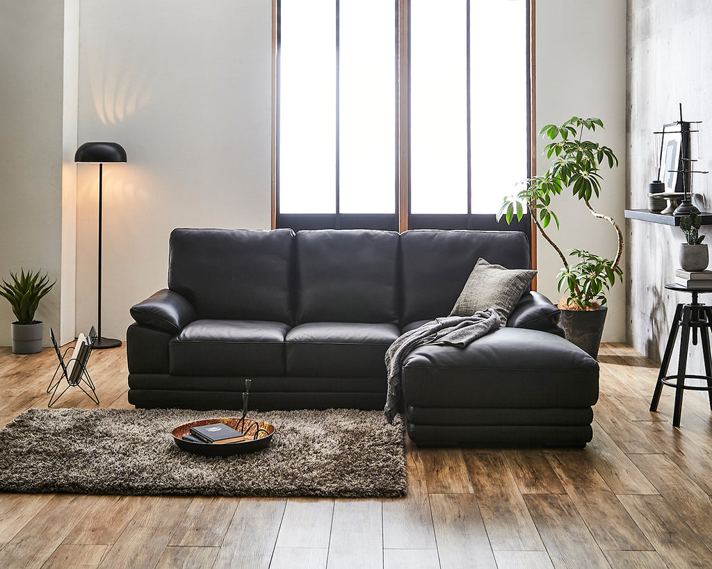 イタリアンレザー 高級本革 左カウチソファ – Click Furniture